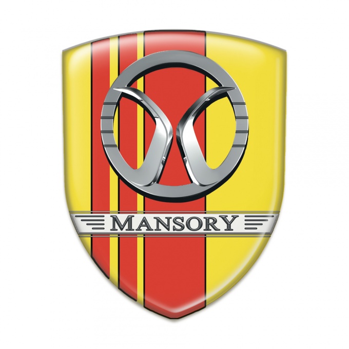 Mansory Auto Emblem Yellow with Red tapes Design 