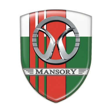 Mansory Logo Emblem Green White with Red Tapes Decoration 