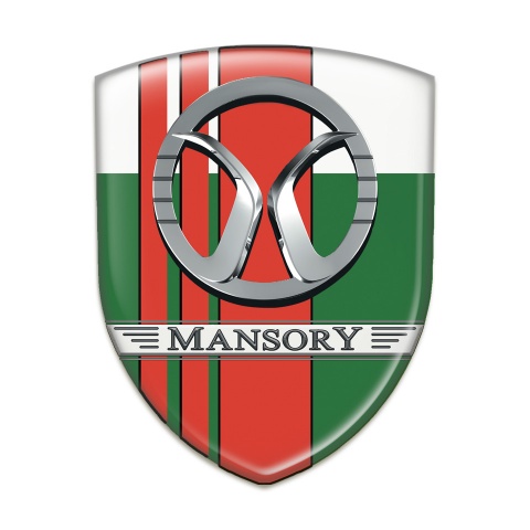 Mansory Logo Emblem Green White with Red Tapes Decoration 