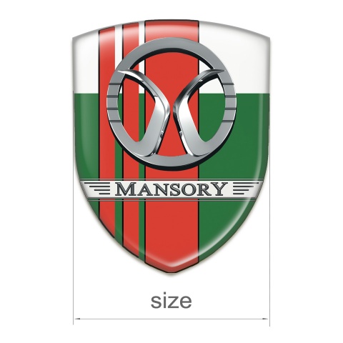 Mansory Logo Emblem Green White with Red Tapes Decoration 