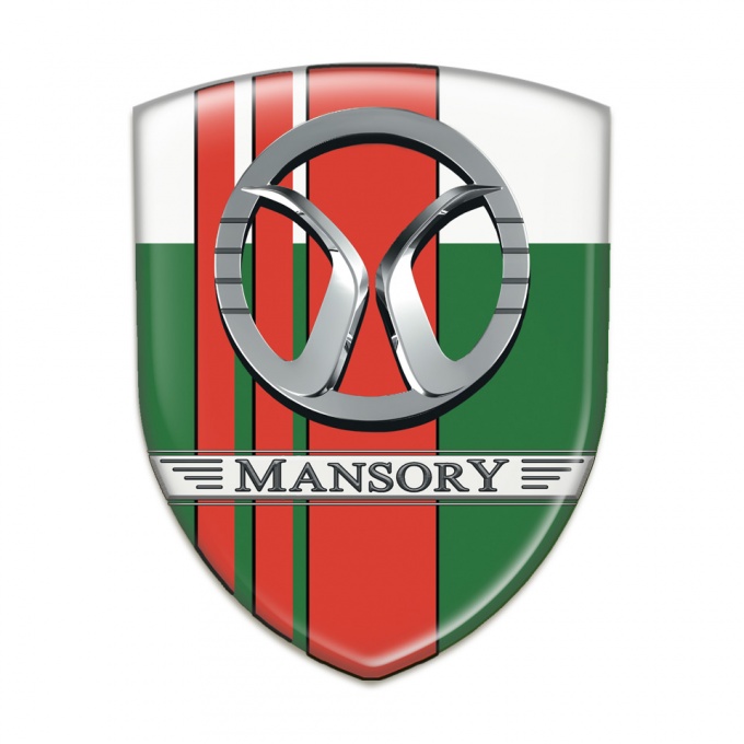 Mansory Logo Emblem Green White with Red Tapes Decoration 