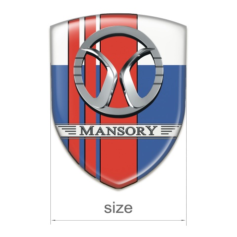 Mansory Tuning Emblem Blue White with Red Tapes Decoration 
