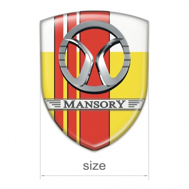Mansory Self Adhesive Emblem Logo Yellow White with Red Tapes Decoration 