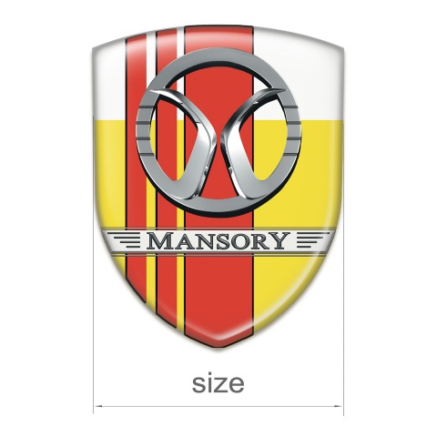 Mansory Self Adhesive Emblem Logo Yellow White with Red Tapes Decoration 