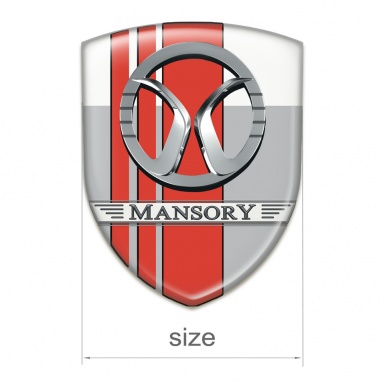 Mansory Domed Emblem Grey White with Red Tapes Decoration 