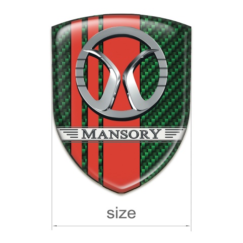 Mansory Resin Sticker Green Carbon with Red Tapes Decoration 