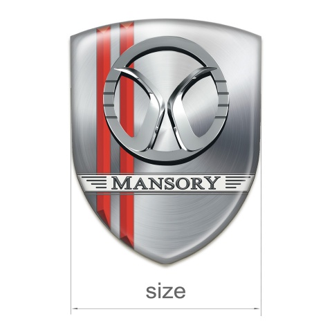 Mansory Emblem Exterior Silver with Red Lines Decoration 