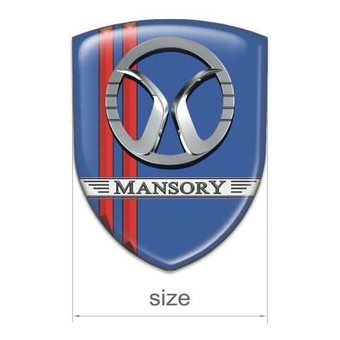Mansory Tuning Badge Blue with Red Lines Decoration 