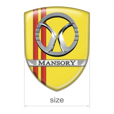 Mansory Car Accessories Badge Yellow with Red Lines Decoration 