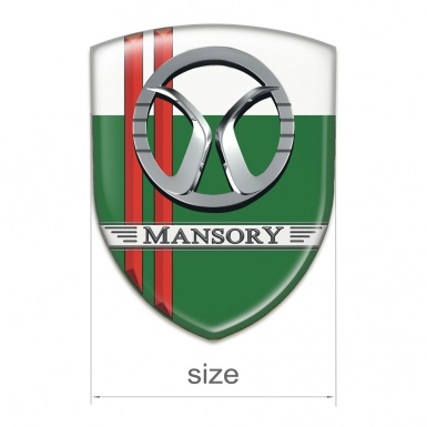 Mansory Car Interior Badge Green White with Red Lines DEcoration 
