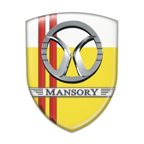 Mansory Silicone Shield Yellow White with Red Lines Decoration 