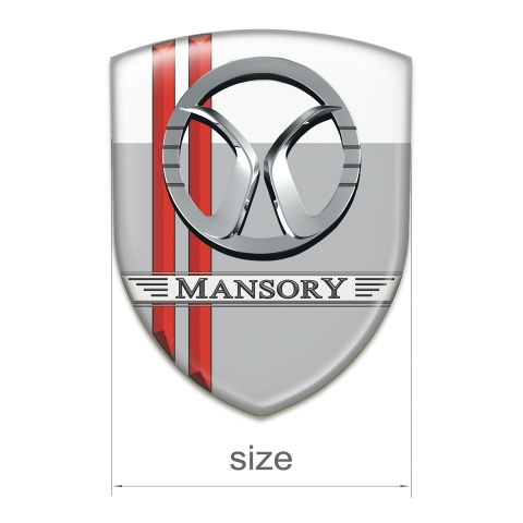 Mansory Auto Emblem Grey White with Red Lines Decoration 