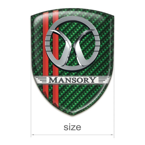 Mansory Domed Emblem  Green carbon with Red Lines Decoration 
