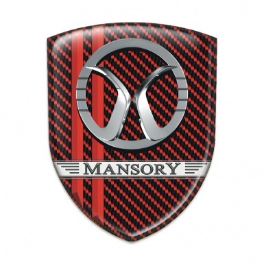 Mansory Resin Sticker Red Carbon with Red Lines Decoration 