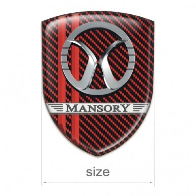 Mansory Resin Sticker Red Carbon with Red Lines Decoration 