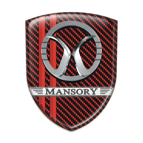 Mansory Resin Sticker Red Carbon with Red Lines Decoration 