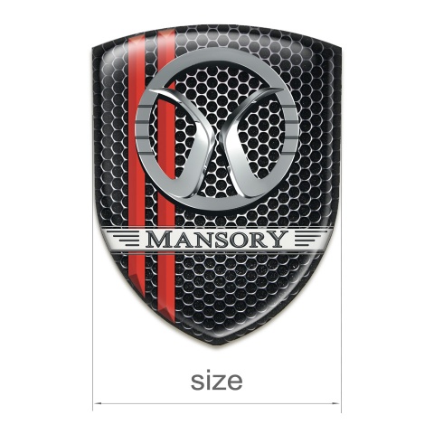 Mansory 3D Gel Emblem Perforated Steel with Red Lines Decoration 