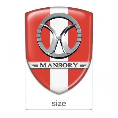 Mansory Car Accessories Badge Red with White Band Decoration 