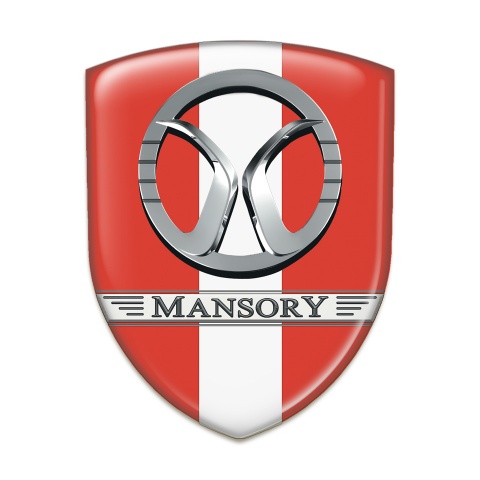 Mansory Car Accessories Badge Red with White Band Decoration 
