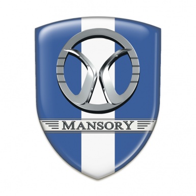 Mansory Self Adhesive Car logo Emblem Blue with White Band Decoration 