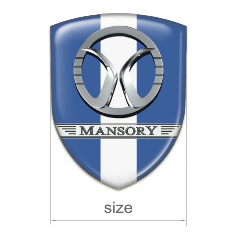 Mansory Self Adhesive Car logo Emblem Blue with White Band Decoration 