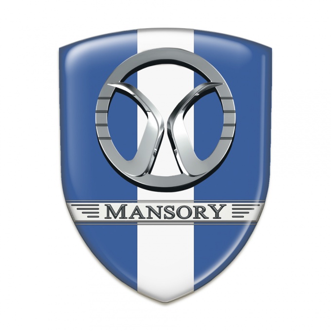 Mansory Self Adhesive Car logo Emblem Blue with White Band Decoration 