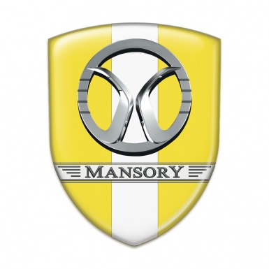 Mansory Car Interior Badge Yellow with White Band Decoration 