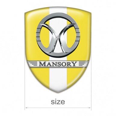 Mansory Car Interior Badge Yellow with White Band Decoration 