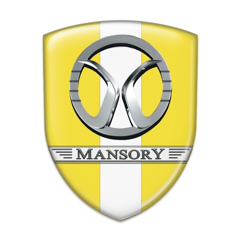 Mansory Car Interior Badge Yellow with White Band Decoration 