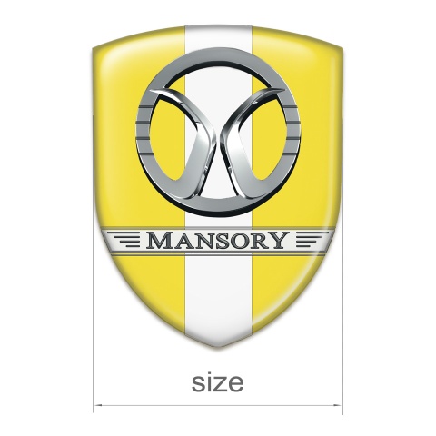 Mansory Car Interior Badge Yellow with White Band Decoration 