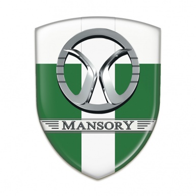 Mansory Car Interior Badge Green White with White Band Decoration 