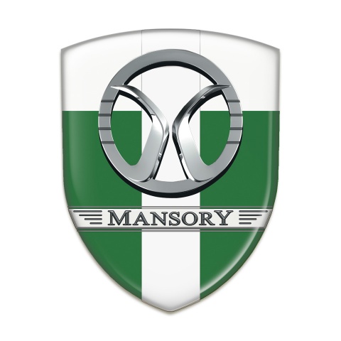 Mansory Car Interior Badge Green White with White Band Decoration 