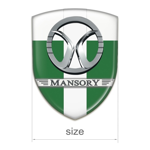 Mansory Car Interior Badge Green White with White Band Decoration 