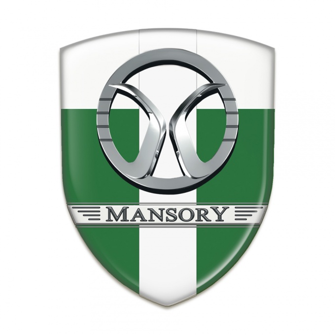 Mansory Car Interior Badge Green White with White Band Decoration 