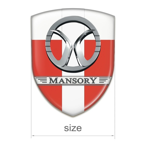 Mansory Silicone Car Decal Badge Red White with White Band Decoration 