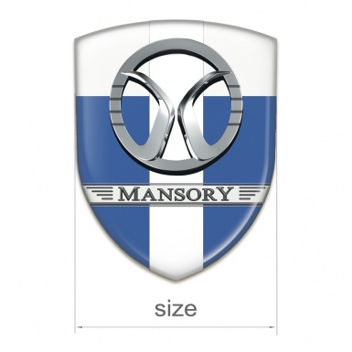 Mansory Silicone Badge Blue White with White Band Decoration 