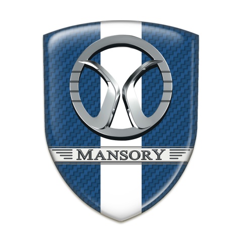 Mansory Auto Emblem Navy Blue carbon with White Band Decoration 