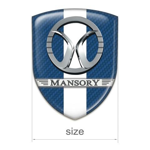 Mansory Auto Emblem Navy Blue carbon with White Band Decoration 