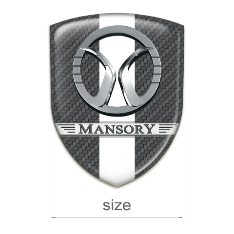 Mansory Emblem Badge Logo Dark Grey carbon with White Band Decoration 