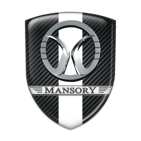 Mansory Tuning Emblem Dark carbon with White Band Decoration 