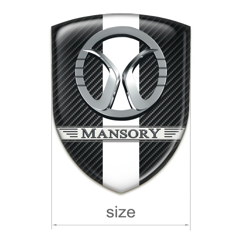 Mansory Tuning Emblem Dark carbon with White Band Decoration 
