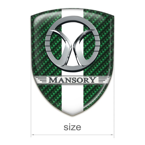 Mansory Self Adhesive Emblem Logo Green carbon with White Band Decoration 