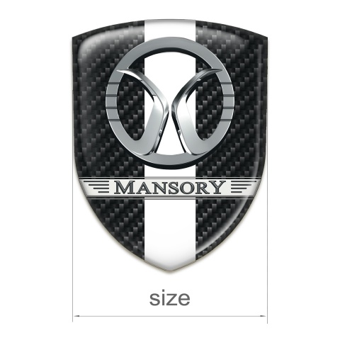 Mansory Domed Emblem Black Fibers with White Band Decoration 