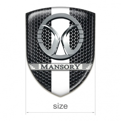 Mansory Resin Sticker Perforated Steel with White Band decoration 