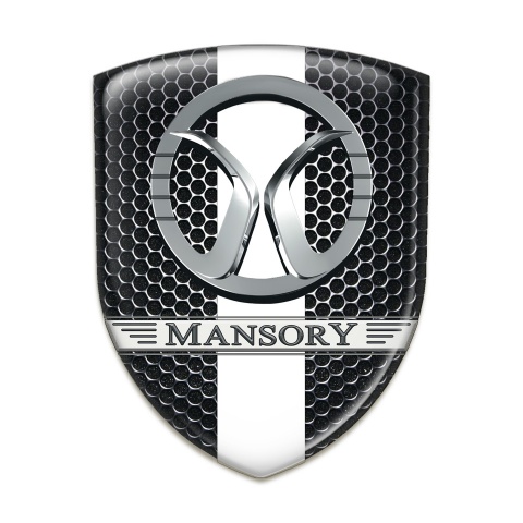Mansory Resin Sticker Perforated Steel with White Band decoration 