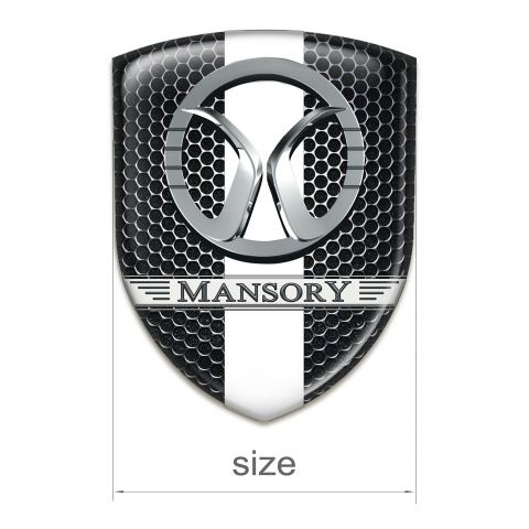 Mansory Resin Sticker Perforated Steel with White Band decoration 