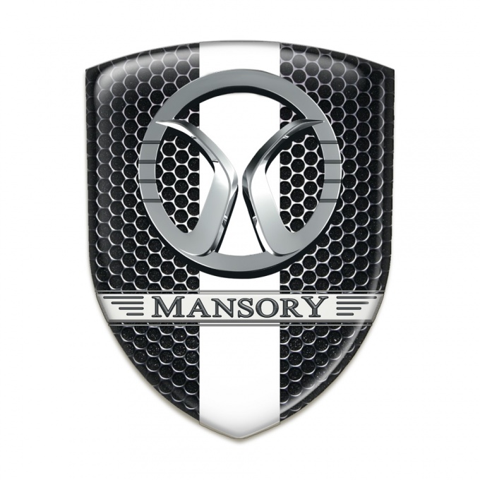 Mansory Resin Sticker Perforated Steel with White Band decoration 