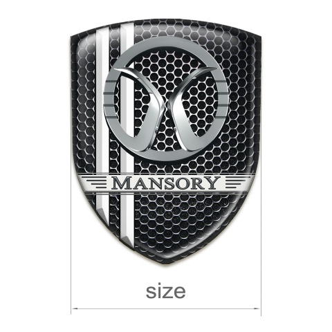 Mansory 3D Gel Emblem Perforated Steel with White Lines Decoration 