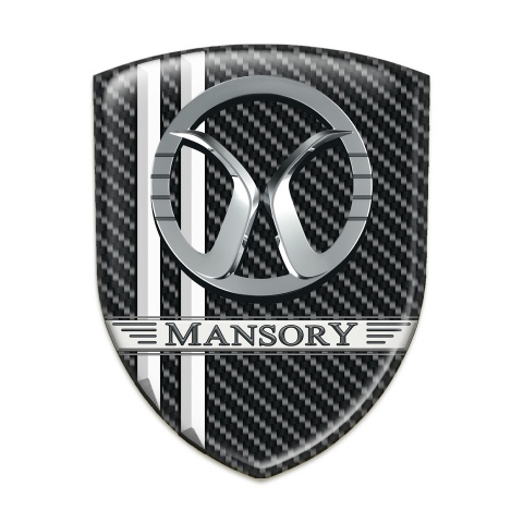 Mansory Emblem Exterior dark carbon White Lines Decoration 