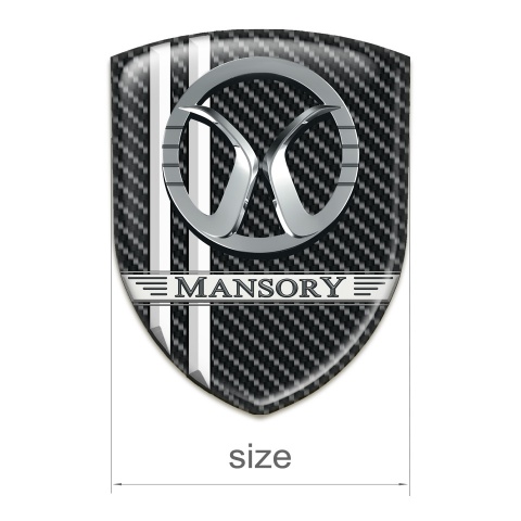 Mansory Emblem Exterior dark carbon White Lines Decoration 